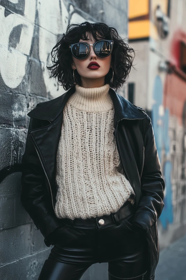 Leather and Knit Sweaters for Edgy Streetwear - photo 3