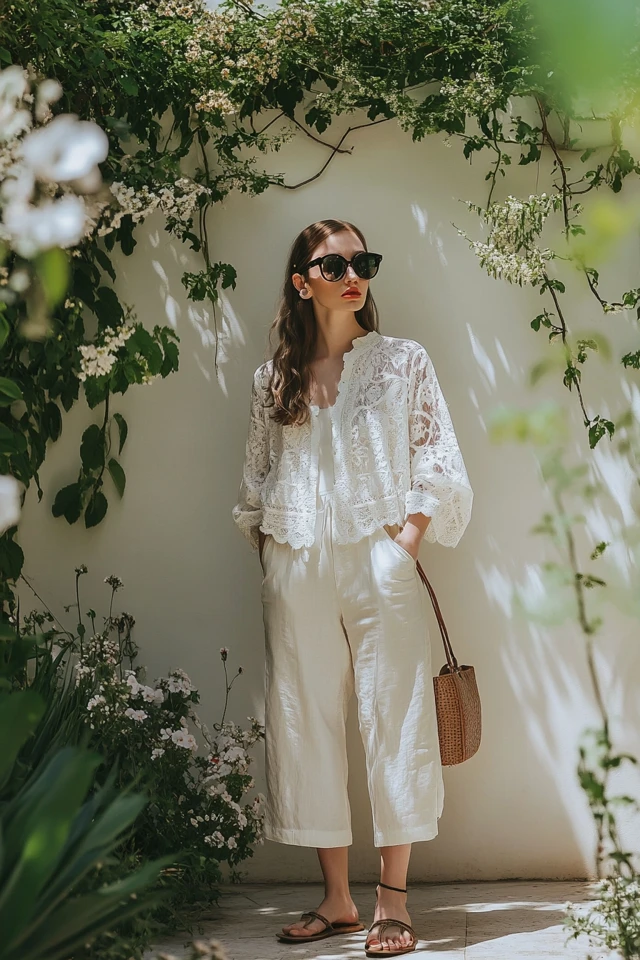 How to Wear Linen and Lace Together in Spring Outfits - photo 3