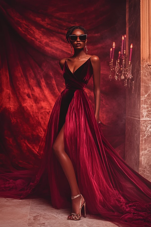 Mixing Velvet and Chiffon for Statement Gowns - photo 3