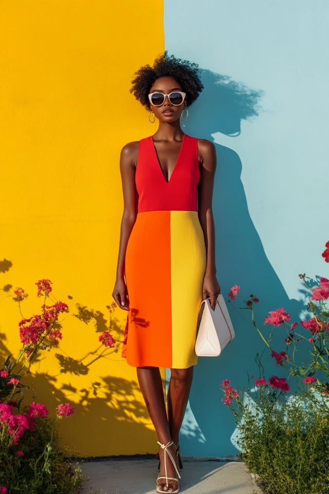 Color-Blocked Midi Dresses for Summer Fun - photo 3