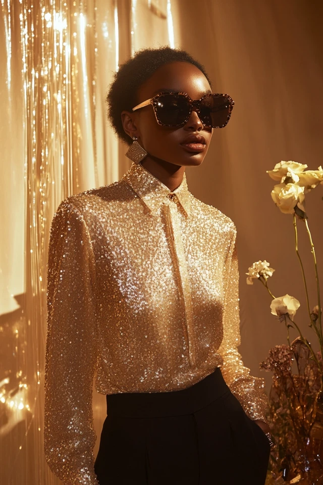 Shimmery Beaded Blouses for Winter Parties - photo 3