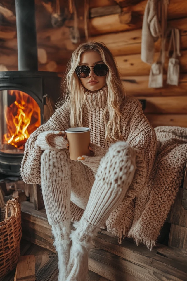 Cozy Cabin Fire Styles with Fluffy Socks - photo 3