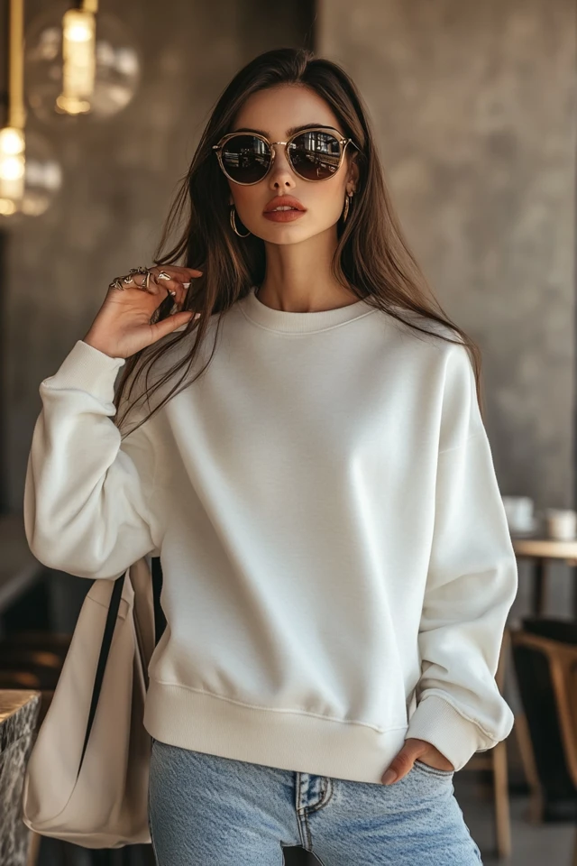 Basic Crew Neck Sweatshirts for Casual Wear - photo 3