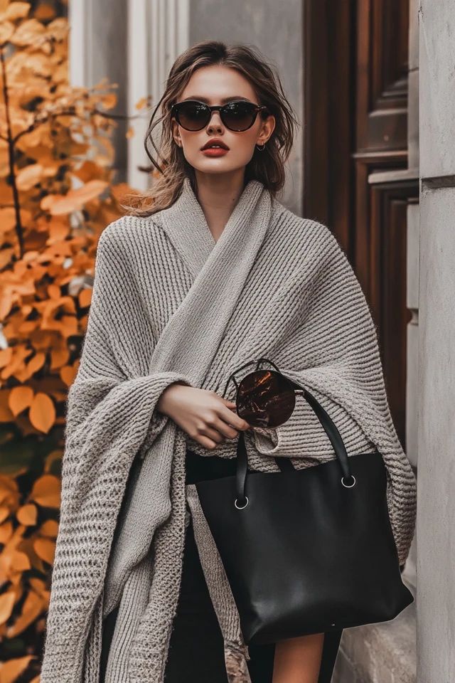 Stylish Knit Sweater Wraps for Dry and Cold Weather - photo 3