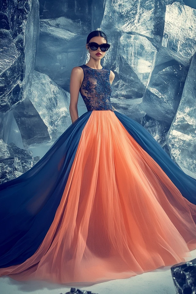 Accessorizing Coral and Midnight Blue Gowns: - photo 6