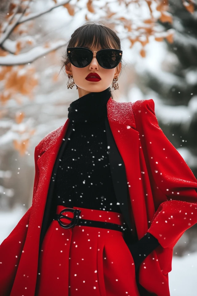 Chic Red and Black Outfits for Winter Soirées - photo 3