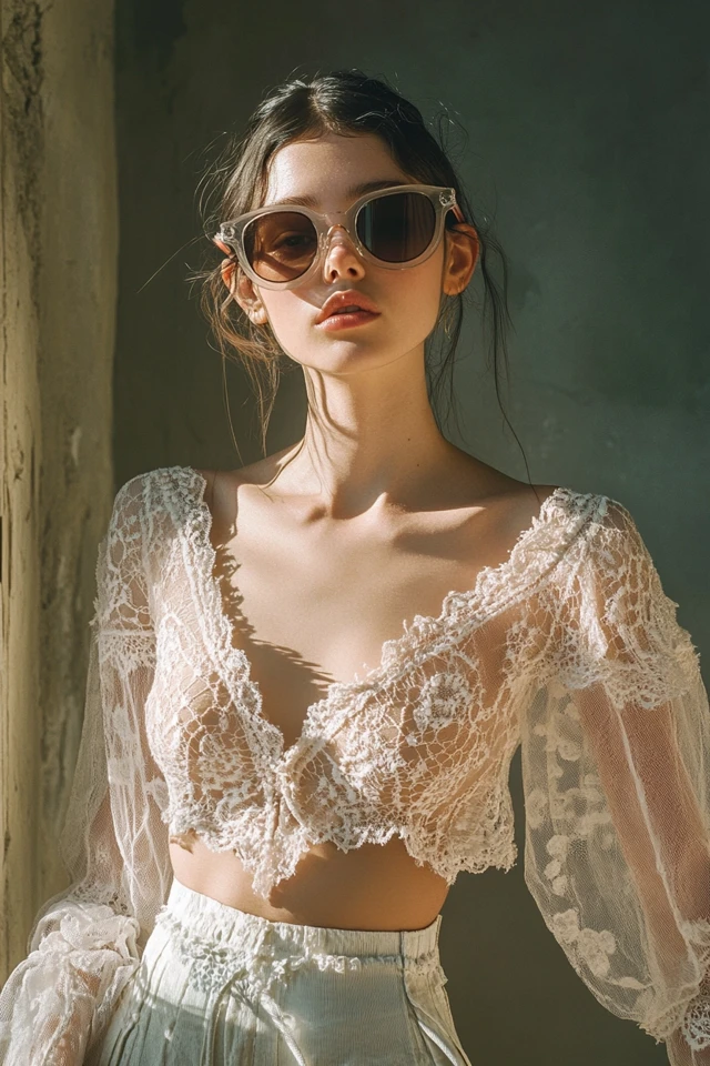 Mixing Crochet and Sheer Fabrics for Romantic Tops - photo 3