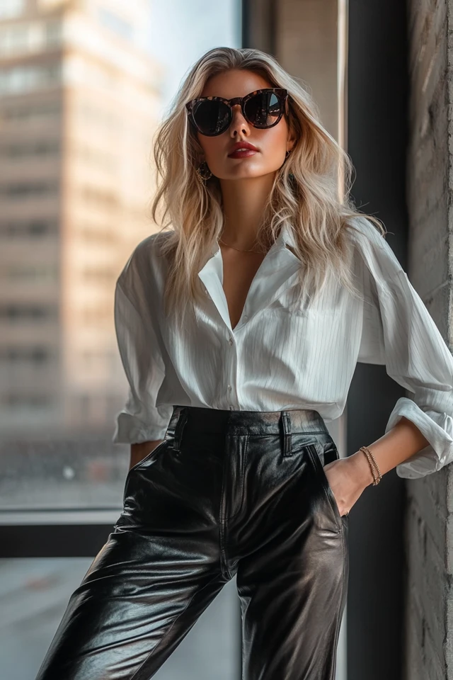 Faux Leather Pants for Sleek Fall Evening Outfits - photo 3