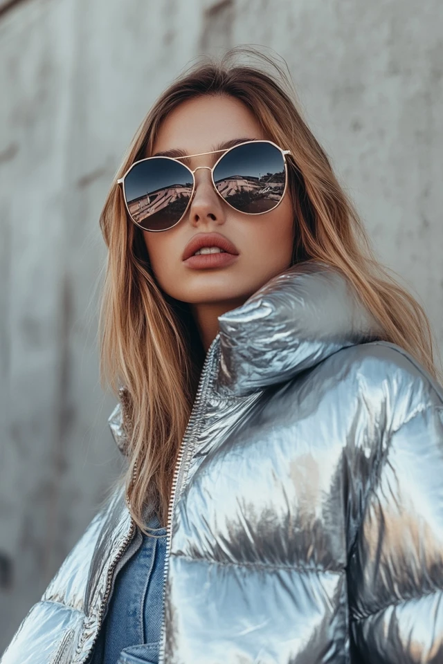 Metallic Puffer Jackets for Winter Street Style - photo 3