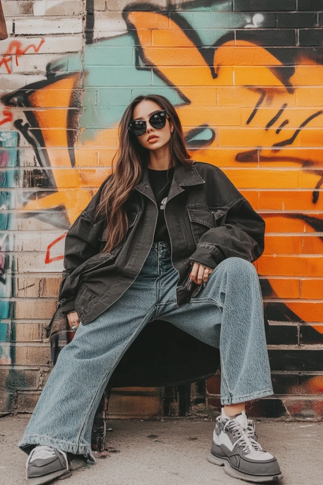 Edgy Graffiti Tour Outfits with Oversized Jackets - photo 3