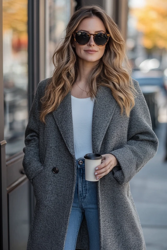 Stylish Coffee Run Attire with Oversized Coats - photo 3