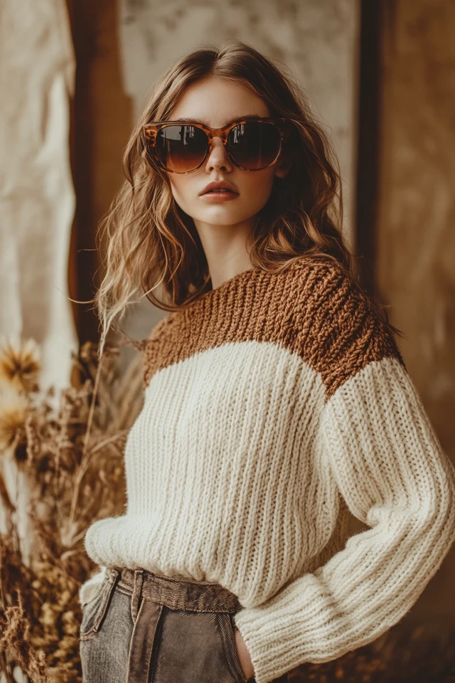 Pairing Cream and Warm Rust for Everyday Sweaters - photo 3