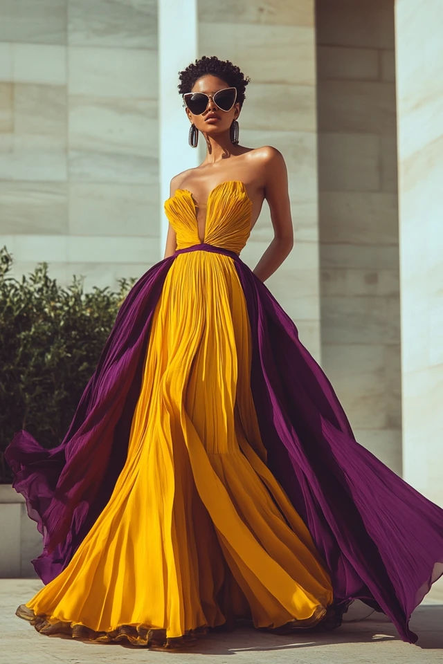 Vibrant Yellow and Plum: Making Bold Statements with Colorful Dresses - photo 3