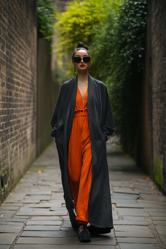 Charcoal and Warm Orange: Styling Bold Everyday Dresses - photo 2