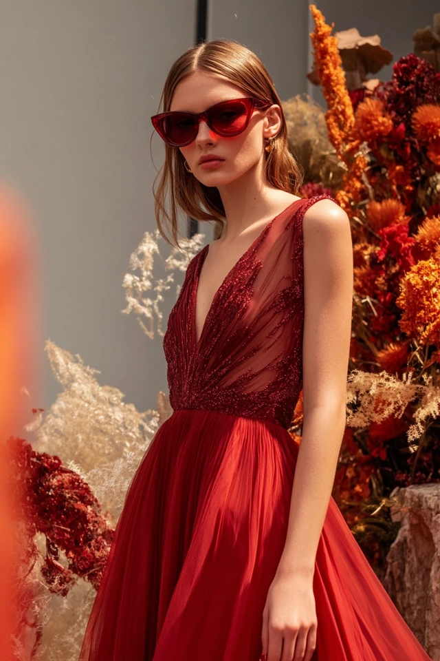 The Best Combinations of Burgundy and Bright Coral for Party Looks - photo 3