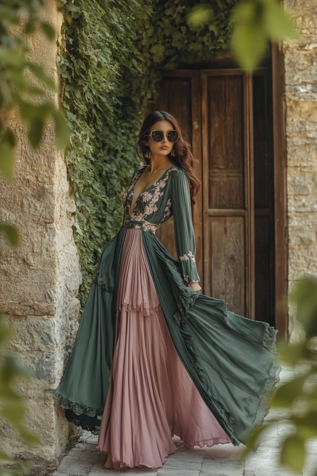 Forest Green and Dusty Rose: Styling Romantic Day Dresses - photo 3