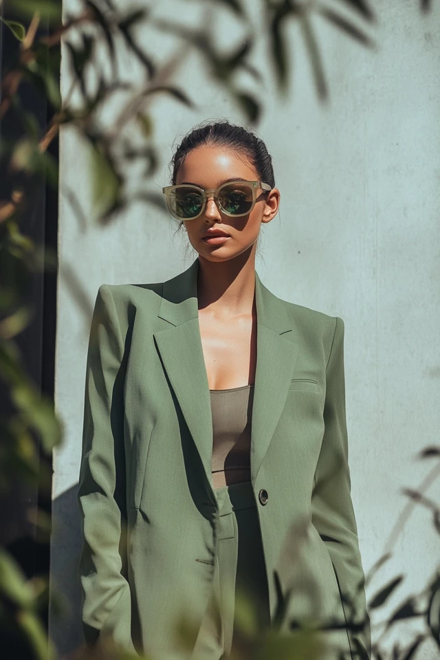 Mixing Sage Green and Deep Navy for Polished Workwear - photo 3