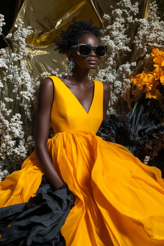 Vibrant Yellow and Charcoal Grey: Styling Bold Evening Dresses That Turn Heads - photo 3