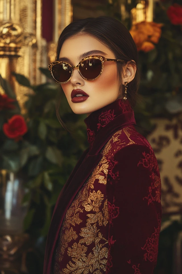 Rich Burgundy and Gold Accents for Statement Outerwear - photo 3