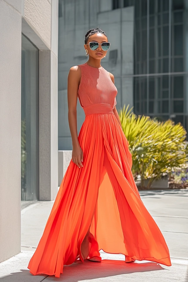 Blending Steel Grey and Vibrant Coral in Power Dresses - photo 3