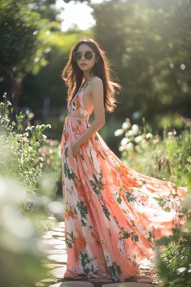 Mixing Coral and Sage in Romantic Maxi Dresses: A Fresh and Feminine Pairing - photo 3