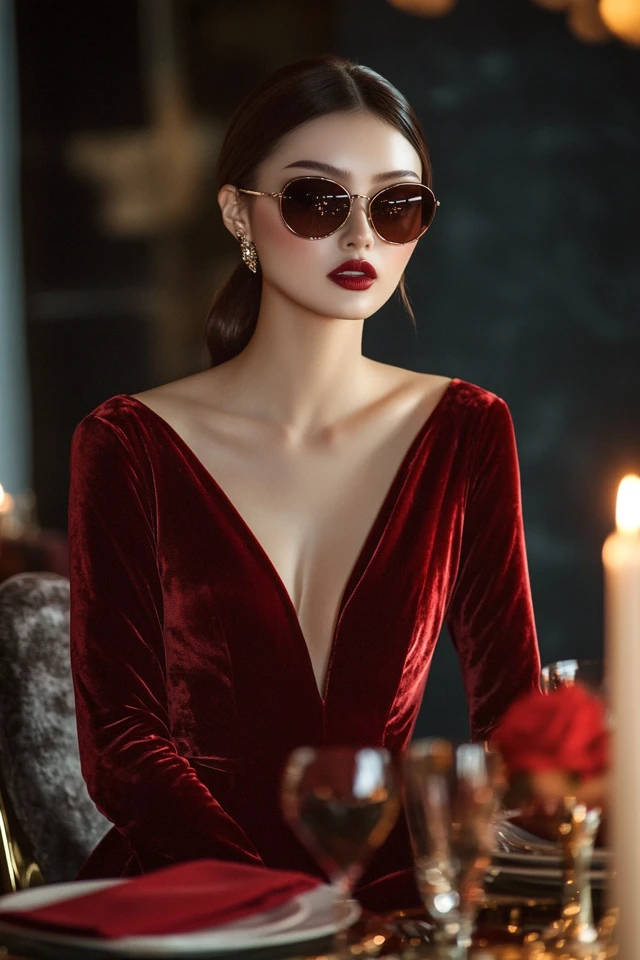 Bold Red Velvet Dresses for Romantic Dinners: Timeless Glamour and Passion - photo 3