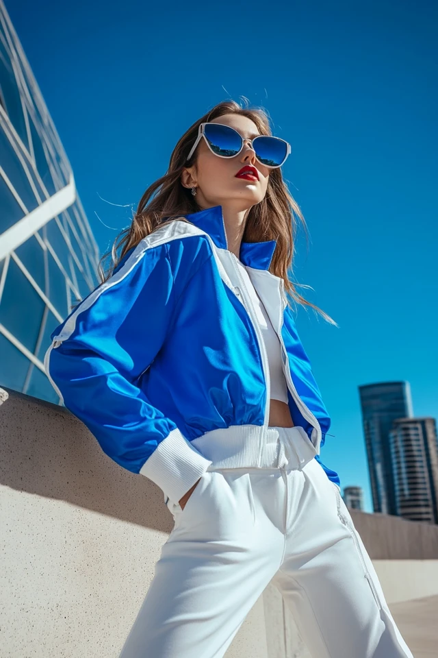 Mixing Cool White and Bold Cobalt in Statement Jackets - photo 7
