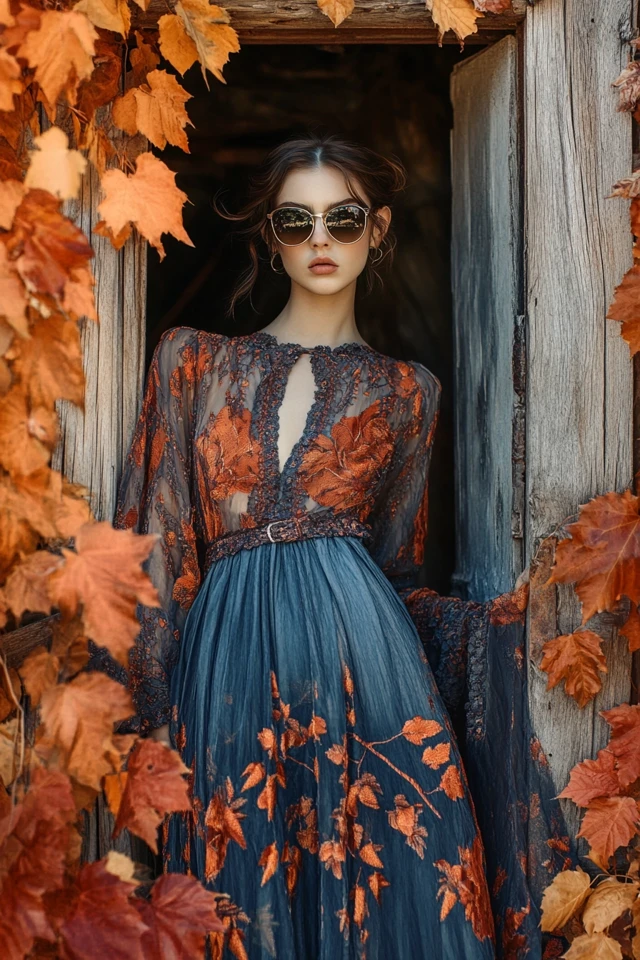 Dusty Blue and Burnt Orange Layers for Fall Dresses - photo 7