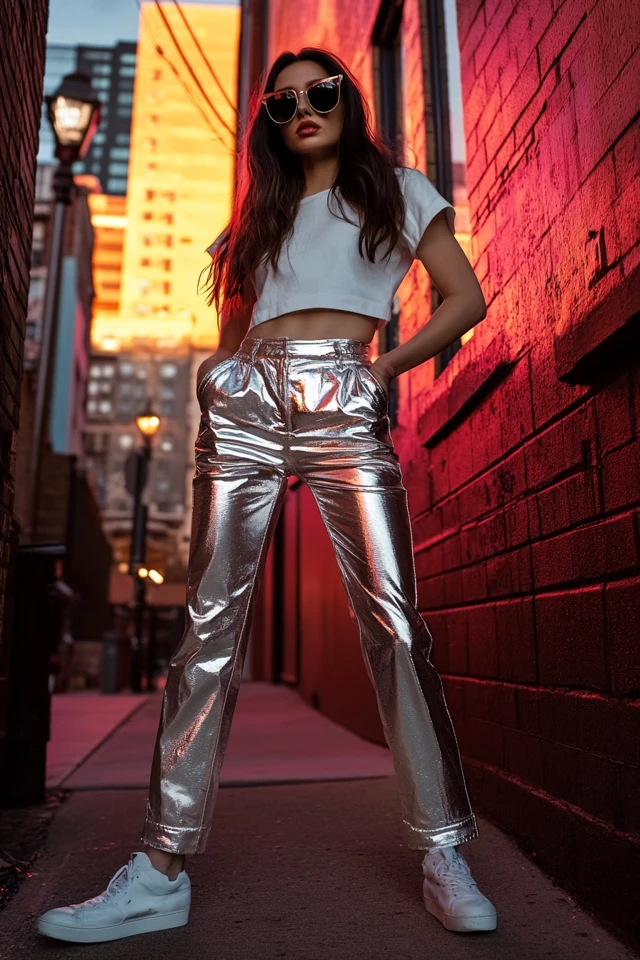 Shiny Metallic Pants for Winter Club Nights: Sparkle, Shine, and Stand Out - photo 7