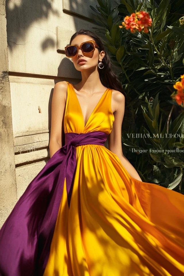 Vibrant Yellow and Plum: Making Bold Statements with Colorful Dresses - photo 7