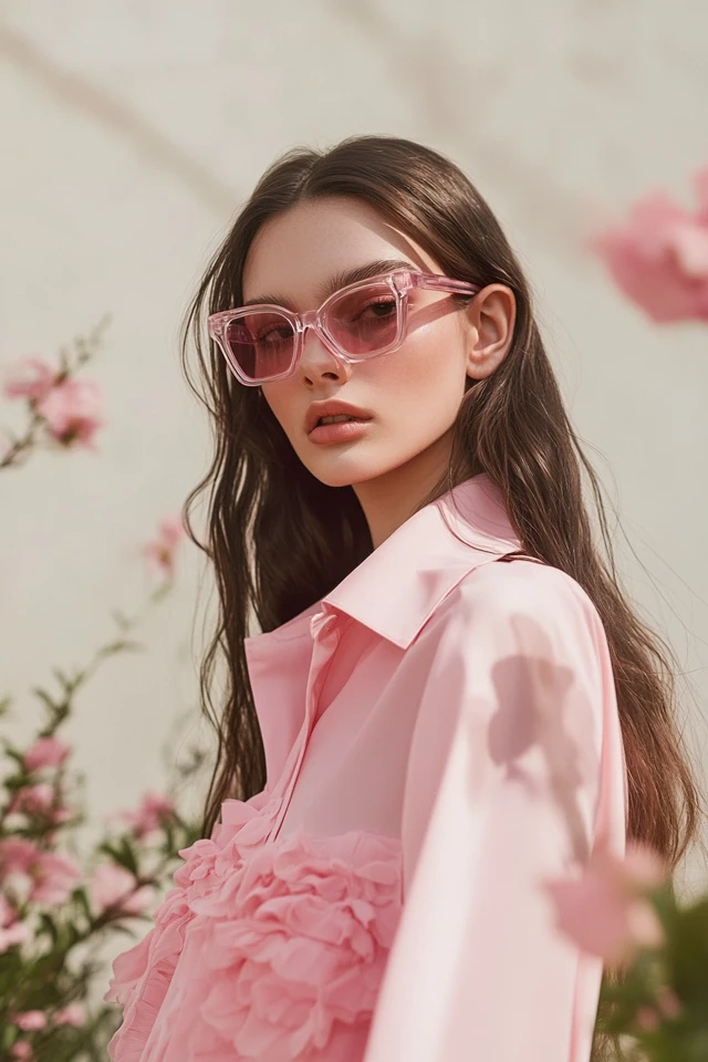 Monochrome Pink Outfits with Layered Textures - photo 7