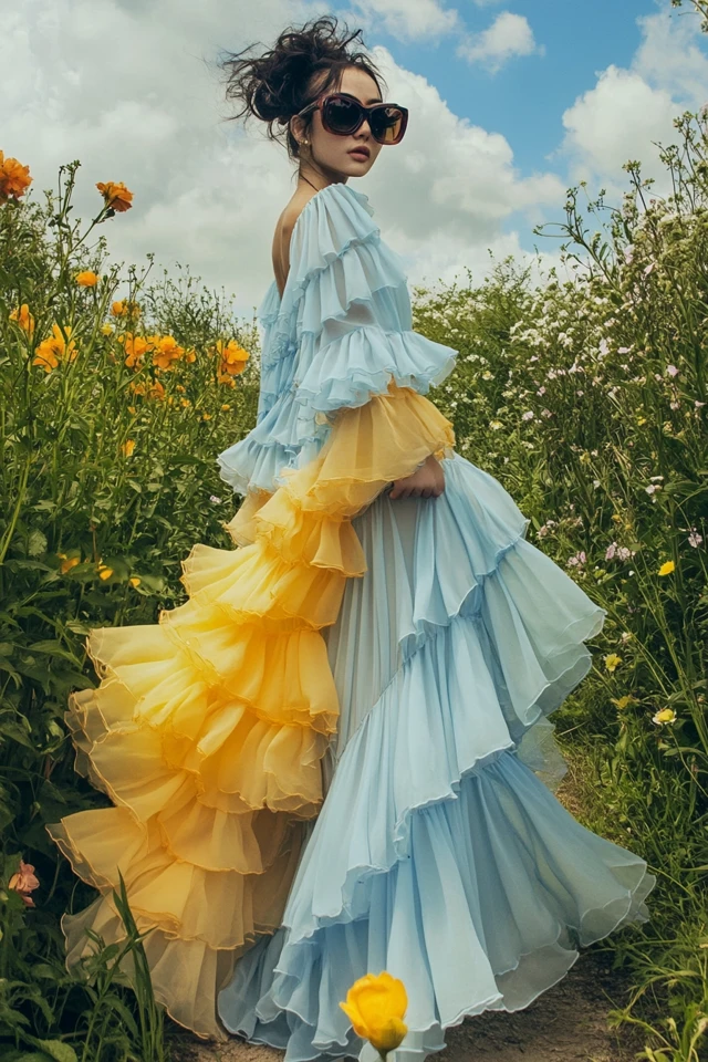 Pastel Blue and Lemon Yellow: Creating Fresh and Eye-Catching Spring Dresses - photo 7