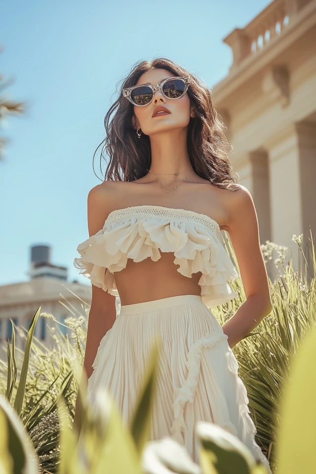 Ruffled Tops Paired with High-Waisted Skirts for Spring: Romantic, Feminine, and Fresh - photo 7