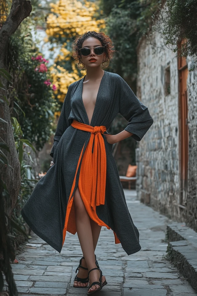 Charcoal and Warm Orange: Styling Bold Everyday Dresses - photo 6