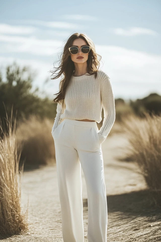 Wide-Leg Pants with Light Sweaters for Spring Comfort: Relaxed, Versatile, and Stylish - photo 7