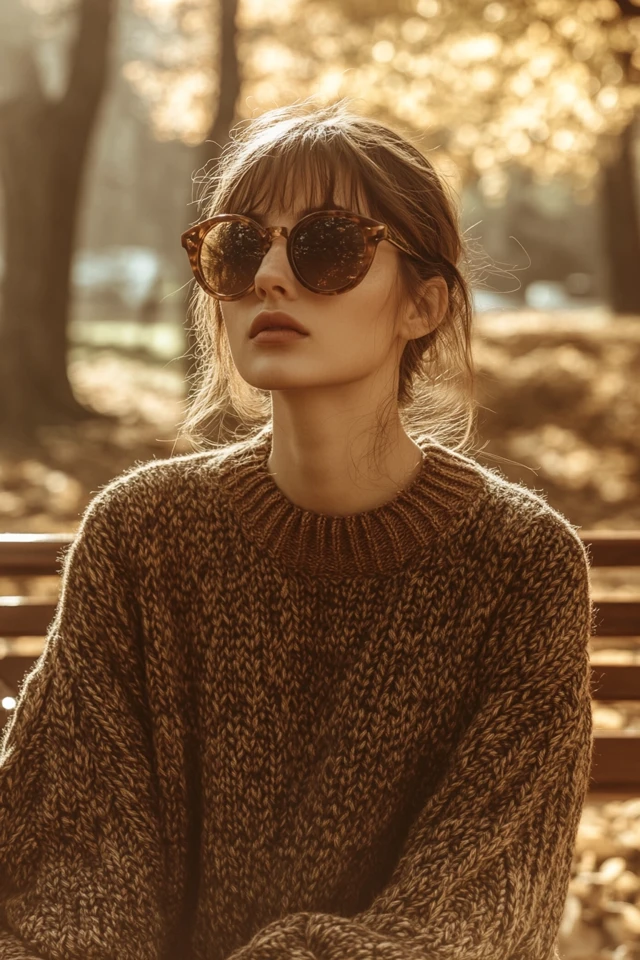 Earthy Tones in Oversized Knit Dresses for Fall Layers - photo 7