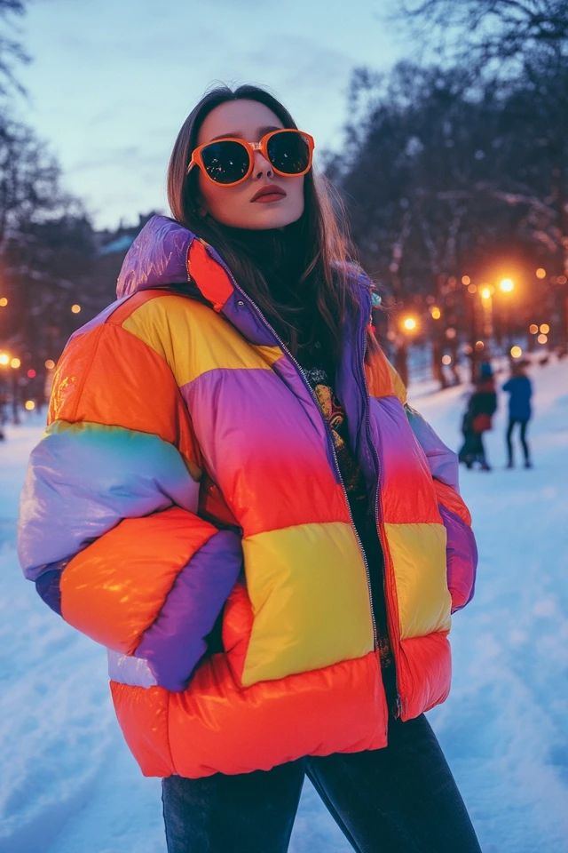 Oversized Puffer Jackets in Bright Hues for Winter Fun - photo 7