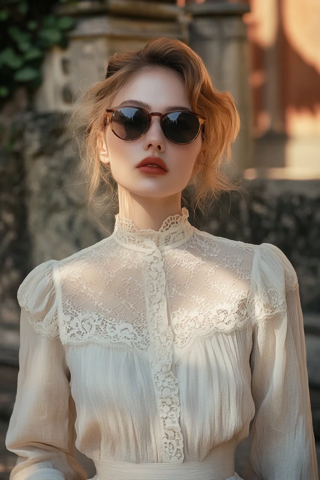 Romantic High-Neck Blouses for Vintage Glam - photo 7