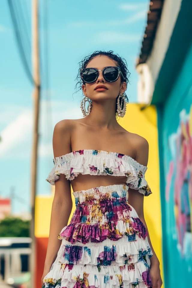 Tiered Maxi Skirts with High-Waist Fits - photo 7