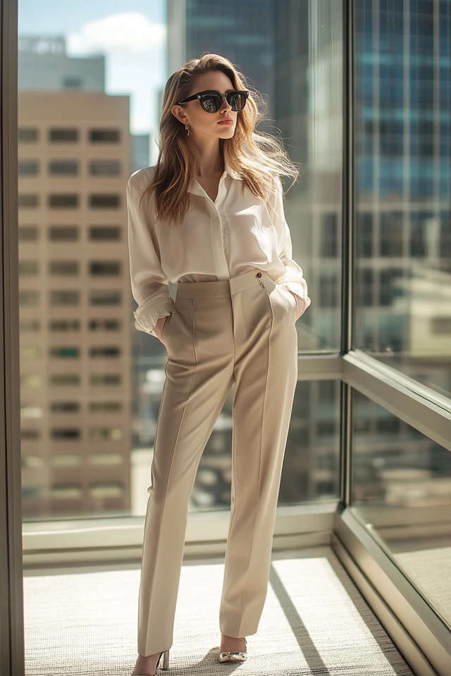 High-Rise Slim Pants with Modern Cuts: A Wardrobe Essential - photo 7