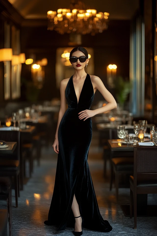 Sophisticated Anniversary Dinner Gowns with Velvet Textures: Elegance for Unforgettable Evenings - photo 7