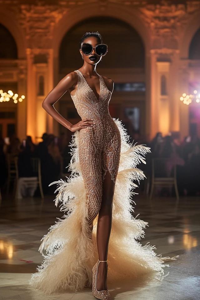 Glamorous Dance Competition Dresses with Feathers: Dazzling Looks for Show-Stopping Performances - photo 7