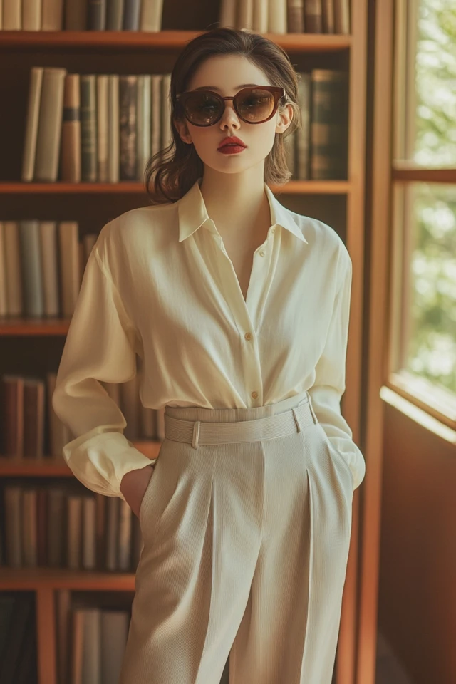 Minimalist Study Group Outfits with Tailored Pants: Effortless Sophistication for Academic Focus - photo 7