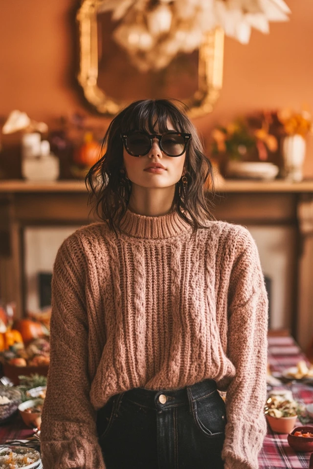 Trendy Friendsgiving Outfits with Festive Sweaters: Cozy Style for Heartwarming Gatherings - photo 7