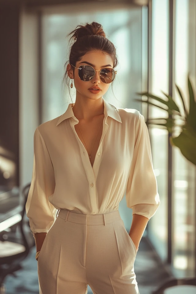 Neutral Blouses for Work-to-Weekend Looks - photo 7