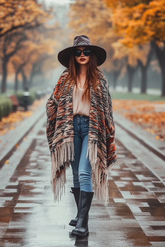 Layered Poncho Wraps for Rainy Fall Afternoons - photo 7