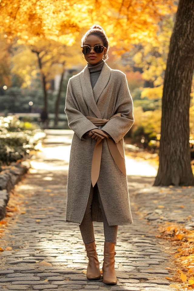 Neutral Wrap Coats for Cool Transitional Days - photo 7