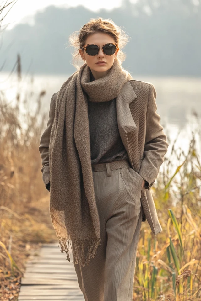 Stylish Layered Scarves for Cool Morning Walks - photo 7