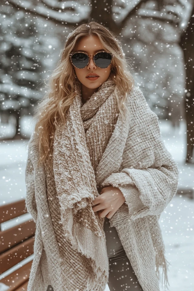 Quilted Blanket Scarves for Snowy Afternoon Walks - photo 7