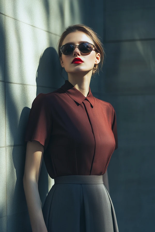 Mixing Deep Red and Cool Grey in Workwear Dresses: A Guide to Sophisticated Office Style